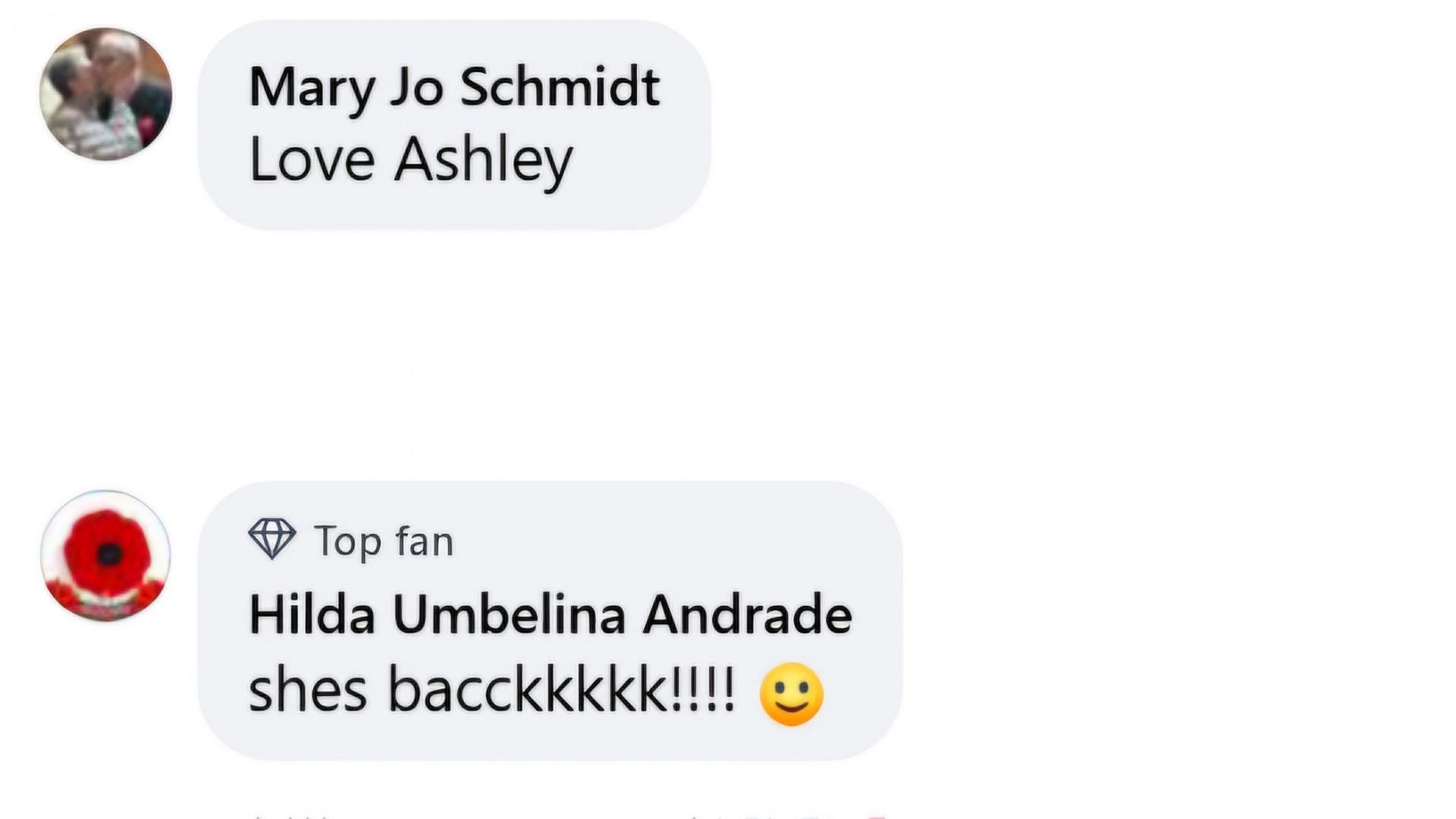 Fans expressing their joy at Ashley Abbott's return to the soap (via The Young and the Restless / Facebook)